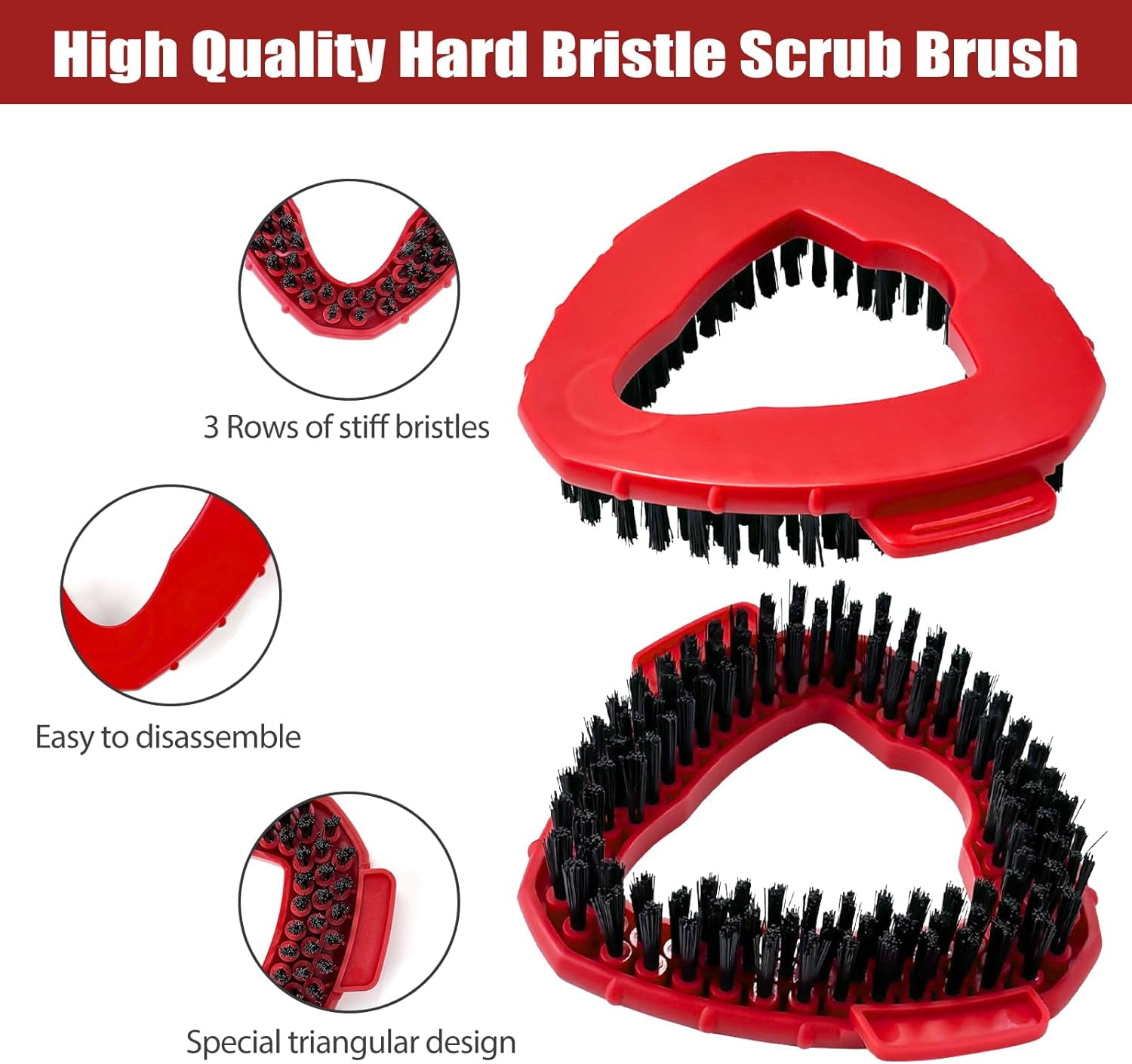 Oceda Spin Mop Scrub Brush - 2 Pack Replacement Heads For Easywring 1 Tank System - Stiff Bristle Cleaning Brush