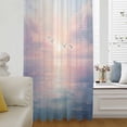 thumbnail image 6 of Ocean Seagull Sheer Curtains 72 Inches Long, Pink Blue Sunset Clouds Gradient Landscape Light Filering Curtains, Breathable Simi Curtain Privacy Drapes for Living Room Bedroom Window Treatment, 6 of 9