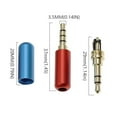 thumbnail image 2 of Welding Male 3.5 Plug Cable Adapter Stereo 4 Poles 3.5MM Plug Male Headphone Jack 3.5MM Stereo Audio Connector 3.5MM Balanced Headphone Audio Plug 3.5 Jack Adapter BLUE, 2 of 7