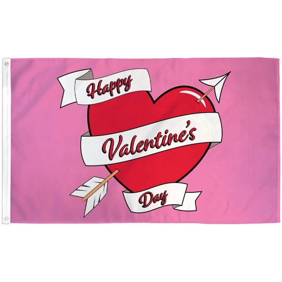 NEW Happy Valentines Day Flag 3x5 Valetine's Flag Holiday House Flag Love 100D