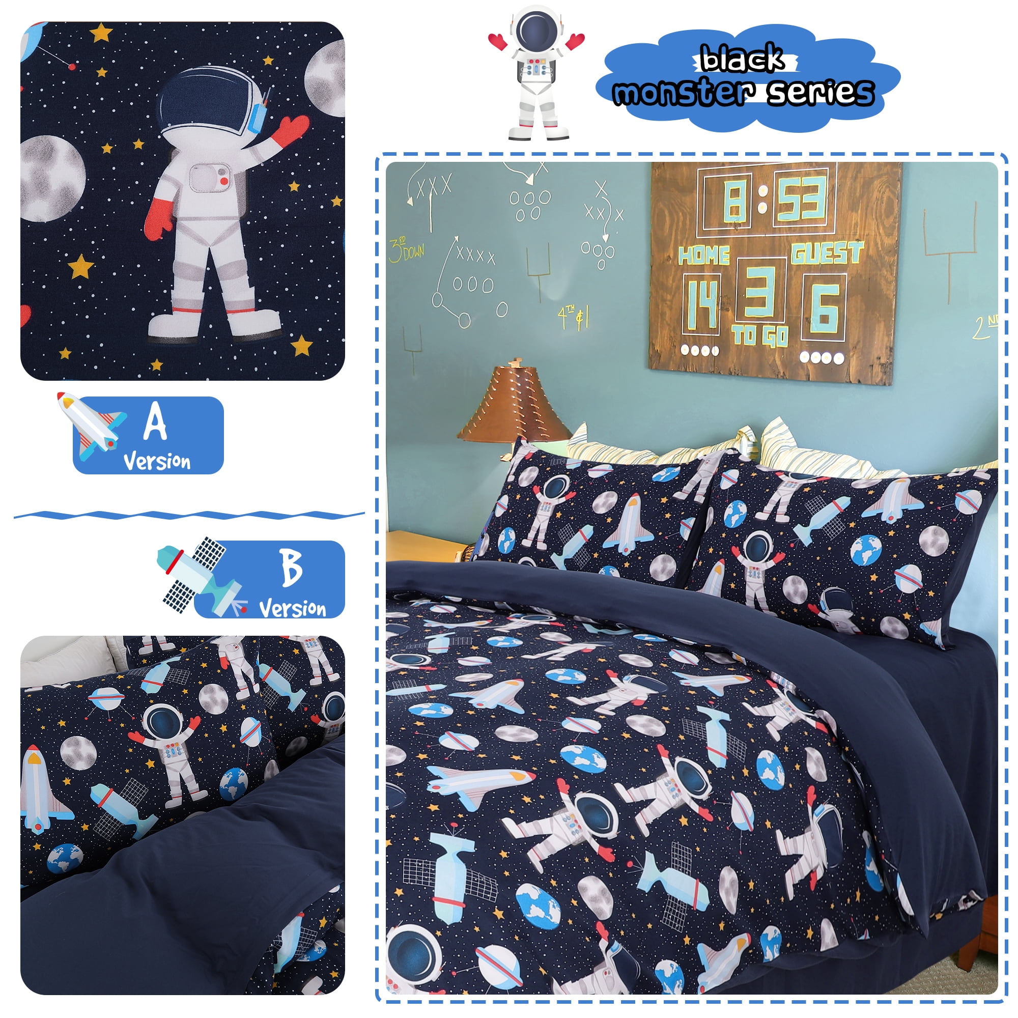 Unique Bargains 3 Piece Brushed Polyester Kid Duvet Cover Bedding Set Twin