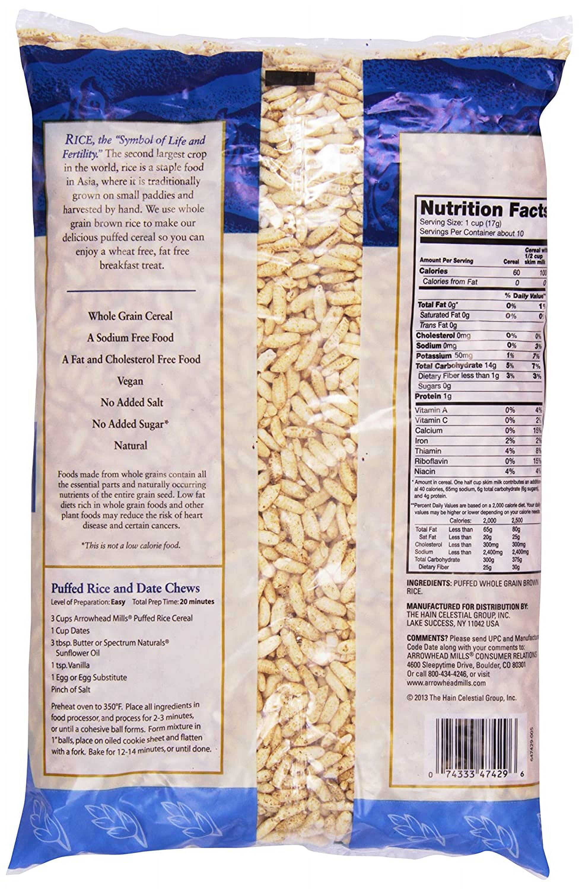 Arrowhead Mills - All Natural Puffed Rice Cereal - Case Of 12 - 6 Oz.