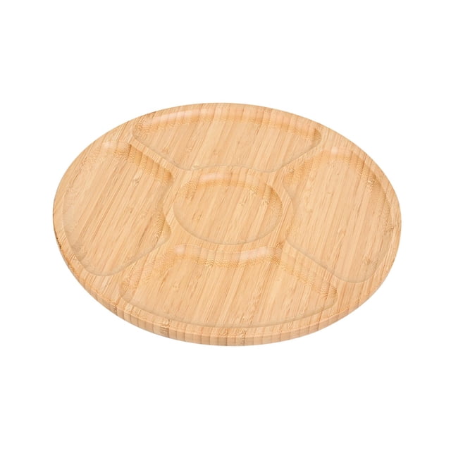Bandeja de madera para exhibición de postres, bandeja redonda para aperitivos de verduras y bodas. 30x30cm