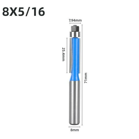 

BUYISI 8mm Shank Milling Cutter Flush Trim With Bearing Router Bit for Woodworking 8x7.94x25.4