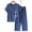 Blue, variant on GILIGEGE Linen Sets for Women 2 Piece Summer Women's Short Sleeved Summer Cardigan Top Female Loose Middle Elderly Suit Shirt Cotton and Linen Wide Leg Pants Tracksuit Lounge Matching Sets Blue Xxl