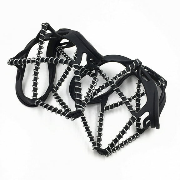 WHAMVOX 2 Pairs Outdoor Silicone Traction Cleats Spring Crampons NonSlip Ice Snow Shoes Cover for Walking Jogging Hiking  Size L