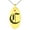 Gold, variant on Stainless Steel Letter C Initial Old English Monogram Engraved Small Oval Charm Pendant Necklace