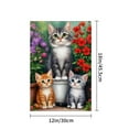 thumbnail image 4 of JOOCAR Linen Garden Flag with Cats and Flowers for Spring Summer Home Outdoor Garden Yard Door Decor 12x18 inch, 4 of 5
