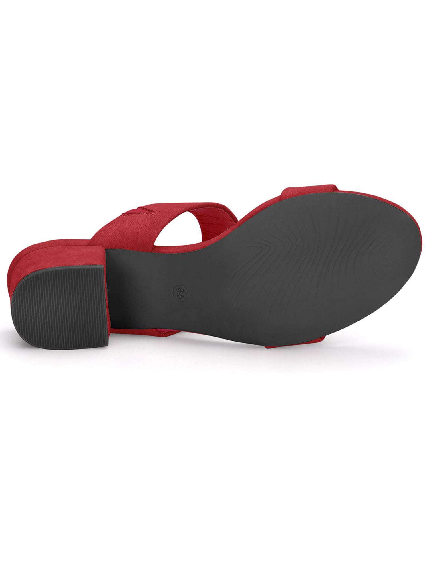 DARING DIVA Stylish Women's Block Heel Dual Straps Slide Sandals 8.5 Red