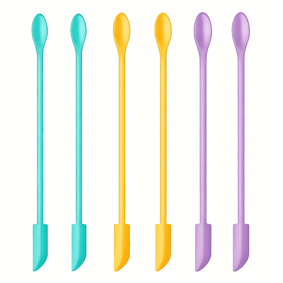 ACDANC Silicone Spatula Set (6Pcs) - Mini Scraper Tool for Beauty & Food - Reach Every Last Drop,Multi-Size Spatulas for Makeup Jars,Lotion Bottles & Kitchen Containers