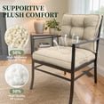 thumbnail image 5 of Pakunoda Chairs Cushions 39" X 20" Tufted Non Slip Pad Seat and Seatback 4 Set Cushion with Ties for Patio Outdoor & Indoor Rocking Chair, Cream, 5 of 8
