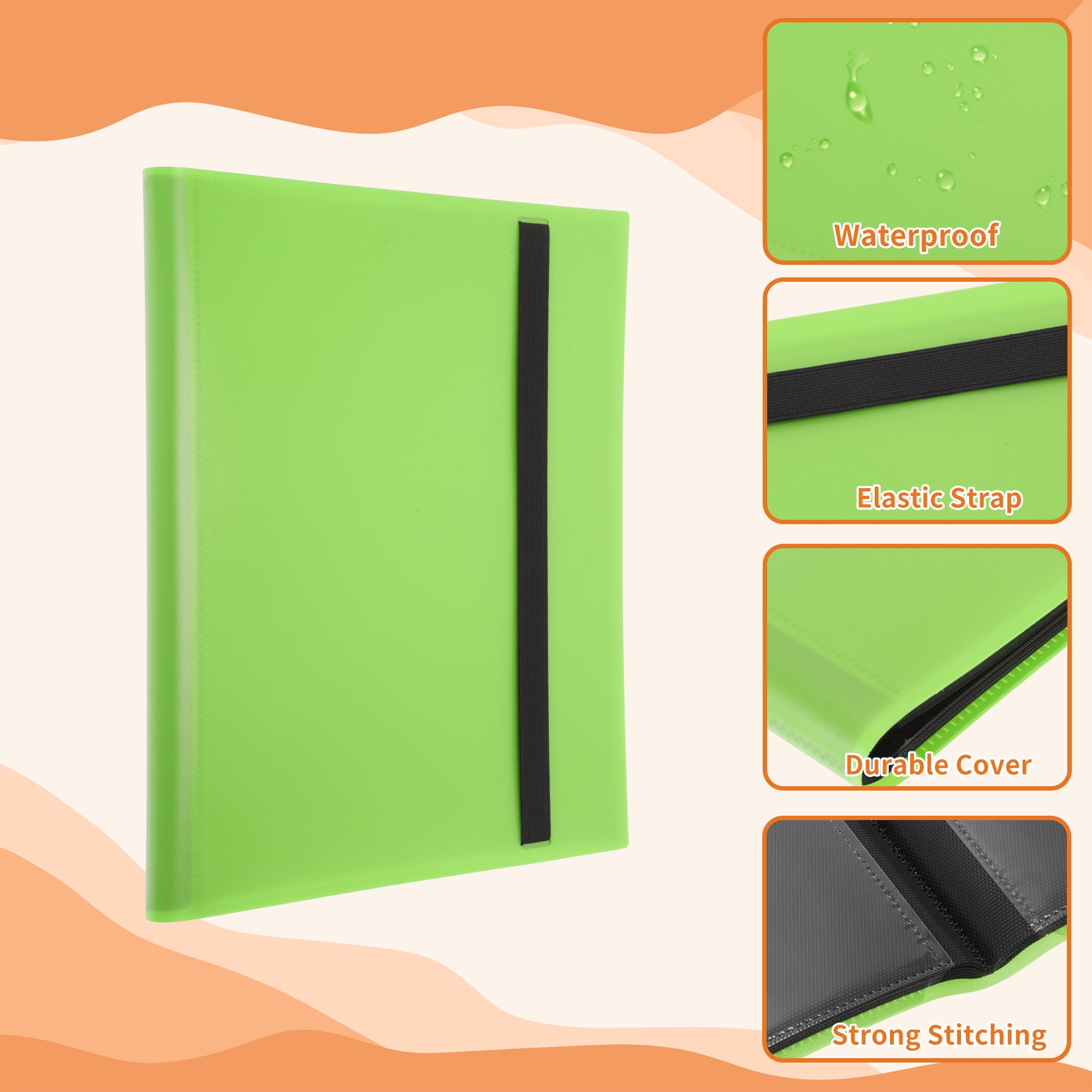 Unique Bargains Card Binder with 9 Pockets and 20 Pages ["Apple Green"]