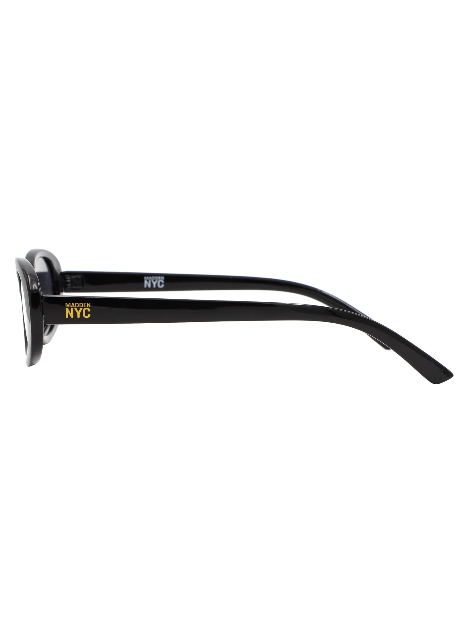 Madden NYC Noely Black Plastic Oval Sunglasses