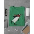 thumbnail image 3 of Ice Skating Penguin W Scarf T-Shirt Men -Image by Shutterstock, Male Medium, 3 of 4
