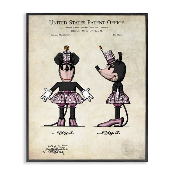 Stupell Industries Traditional Mouse Character Figure Diagram Black Framed Giclee Art, 11 x 14, by Karl Hronek