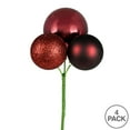 thumbnail image 2 of Vickerman 18" Burgundy Ball Ornament Christmas Pick, 4 per set, 2 of 2