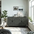 thumbnail image 3 of Buffet Sideboard Cabinet, Wooden Accent Storage with 4 Doors, Thickened Sideboard Storage Cabinet for Entryway Living Room, Antique Dark Grey, 3 of 8