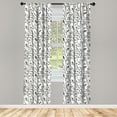 thumbnail image 4 of Ambesonne Floral Window Curtains, Smiling Cats Leaves Flowers, Each 28" W x 84" L, Charcoal Grey Pale Peach, 4 of 4