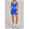 thumbnail image 4 of PISONIC 2 Piece Workout Sets for Women Cross Back V Neck Tank Top Matching High Waist Biker Shorts Gym Sets, 4 of 8