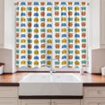 thumbnail image 2 of Ambesonne Mid-Century Modern Kitchen Curtains, Sketch Armchairs, 55"x39", Blue Mustard Orange, 2 of 3