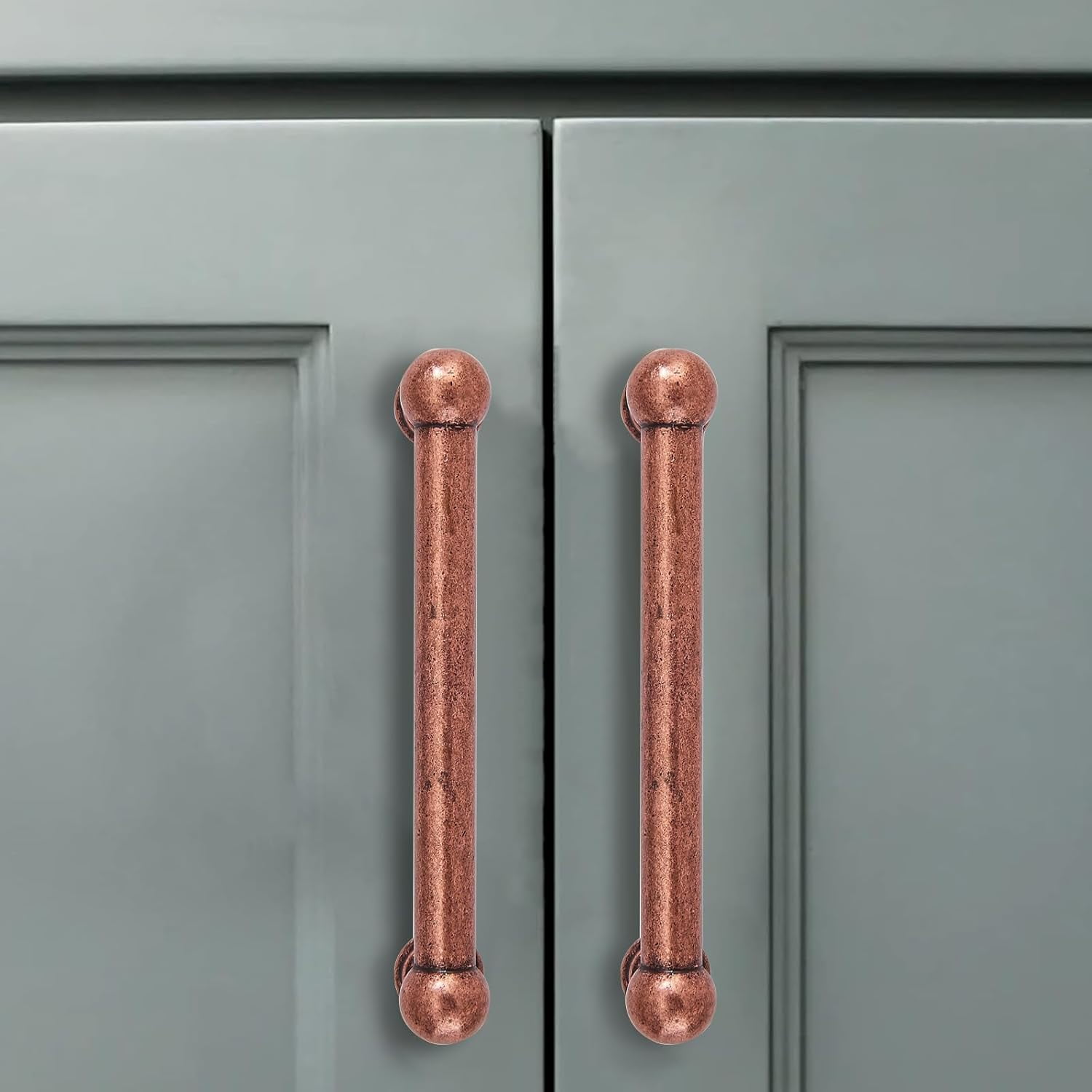10 Pack 3 Inch Solid Kitchen Cabinet Handles Antique Copper Heavy Duty Cabinet Pulls Drawer Pulls Cabinet Hardware Kitchen Handles for Cabinets Cupboard Handles
