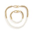 thumbnail image 1 of Collar de cuentas para hombre, cadena de clavícula minimalista, cadena de cuentas unisex, conjunto de pulsera y collar de retazos, 1 of 5