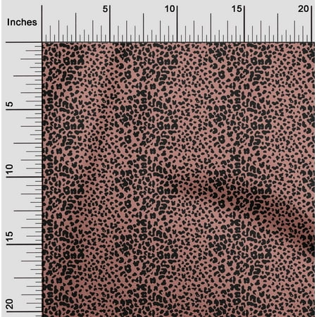 oneOone Cotton Poplin Dusty Rose Fabric Leopard Animal Skin Fabric For Sewing Printed Craft Fabric By The Yard 42 Inch Wide