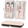 thumbnail image 1 of Professional Manicure Set, 7 Pcs Portable Nail Clippers & Eyebrow Grooming Kit, Stainless Steel Nail Care Tools With Luxurious Leather Case For Travel, 1 of 5