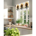 thumbnail image 6 of Sunflower Bow Window Valance Curtain White Background Rod Pocket Short Curtain for Living Room, Bedroom & Kitchen Window Decor 42x18in, 6 of 8