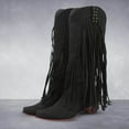 thumbnail image 3 of Mepaouo Cowboy Boots for Women Fringe Pointed Toe Chelsea Cowgirl Boots Knee High Western Boots, 3 of 7
