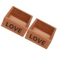 thumbnail image 2 of 2 Pcs Wooden Square Succulents Box Rustic Wooden Box Storage Organizer Craft Box Plant Flower Bed Pot Box Garden Pot Ho, 2 of 8
