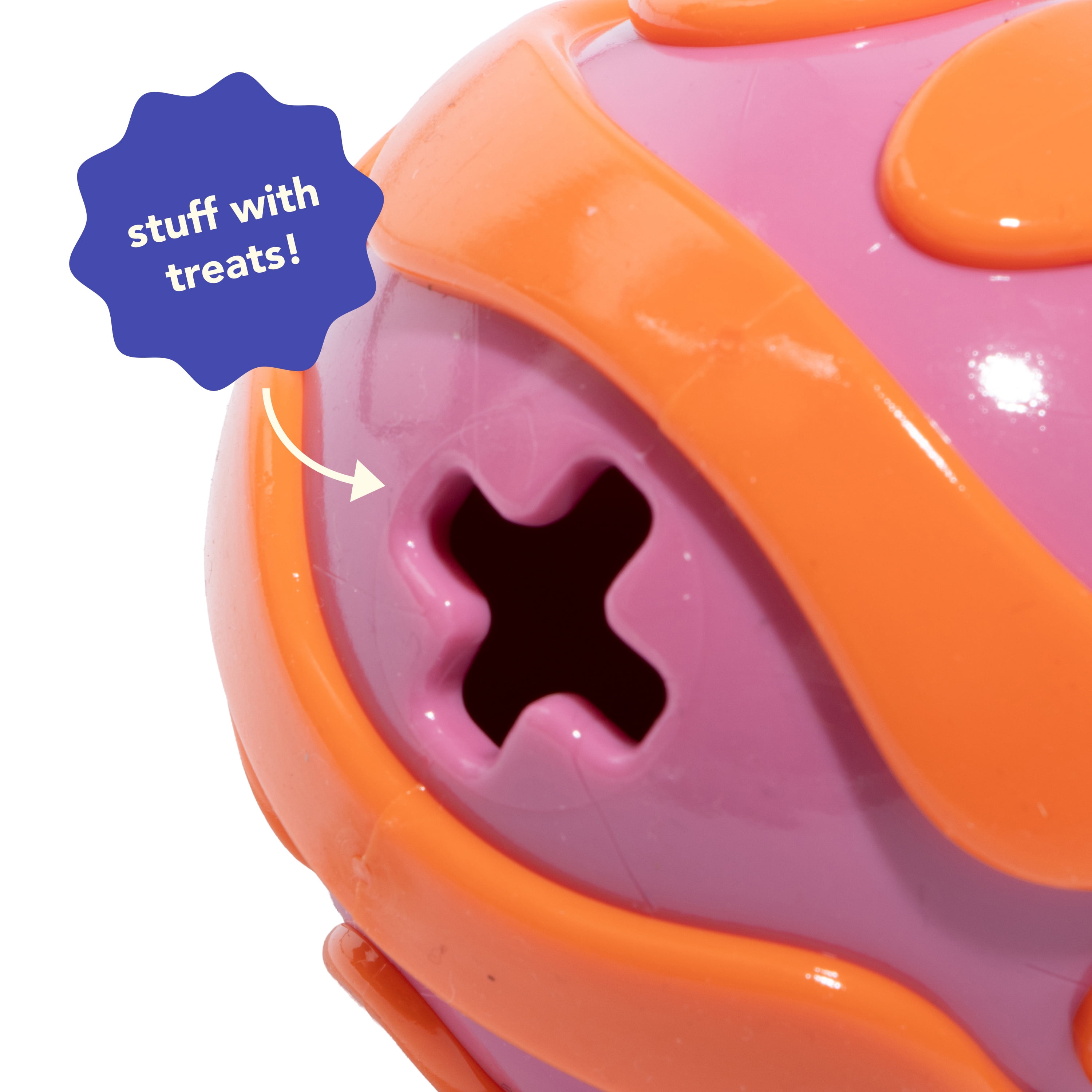 Oodles Durable TPR Rubber Textured Dog Toy 2-Piece Set, Pink Ball and Bone Treater, One Size