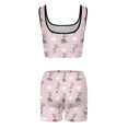 thumbnail image 3 of Hello Kitty Workout Outfits Sets for Women 2 Piece Crop Tank High Waist Shorts Yoga Outfits, 3 of 7