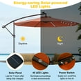 thumbnail image 6 of Costway 10 Ft Patio Solar LED 40 Lights Offset Umbrella Crank Cross Base Red Orange, 6 of 10