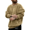 thumbnail image 4 of Bcfgryg Mens Pullover Sweatshirts Crewneck Oversized Warm Long Sleeve Sweatshirt Winter Comfort Tops,Yellow XXL, 4 of 5
