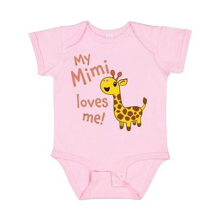 

Inktastic My Mimi Loves Me- Cute Giraffe Gift Baby Boy or Baby Girl Bodysuit