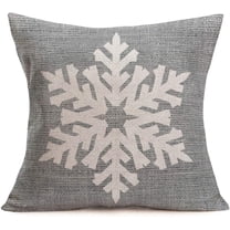 Throw Pillow Covers Winter Snowflake Merry Christmas Cotton Linen Decorative Throw Pillow Case Cushion Cover Xmas Outdoor Decor Home Sofa 18x18 Inch (Snowflake)