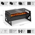 thumbnail image 3 of Charcoal Grill, Folding Portable Grill, with Carry Bag, Camping Firepit for Outdoor Cooking, Campfire, Patio, Backyard, Backpacking, Party, 15.35 * 12.99 * 5.51 Inches$$Garden & Patio, 3 of 7
