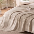 thumbnail image 7 of Exclusivo Mezcla 100% Cotton Muslin King Size Blanket 90"x104",6 Layers Breathable and Lightweight Khaki Gauze Blankets, 7 of 7