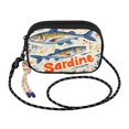 thumbnail image 2 of FORMRS Mini Crossbody Bag for Women Adjustable Rope Shoulder Casual Phone Purse, Blue Sardines Pattern, 2 of 7