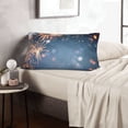 thumbnail image 7 of Binfone Gold And Blue Fireworks Standard Size Pillowcase, Long Staple Pure Cotton Envelope Closure Pillow Cover (Pillow core not included),14"x20", 7 of 7