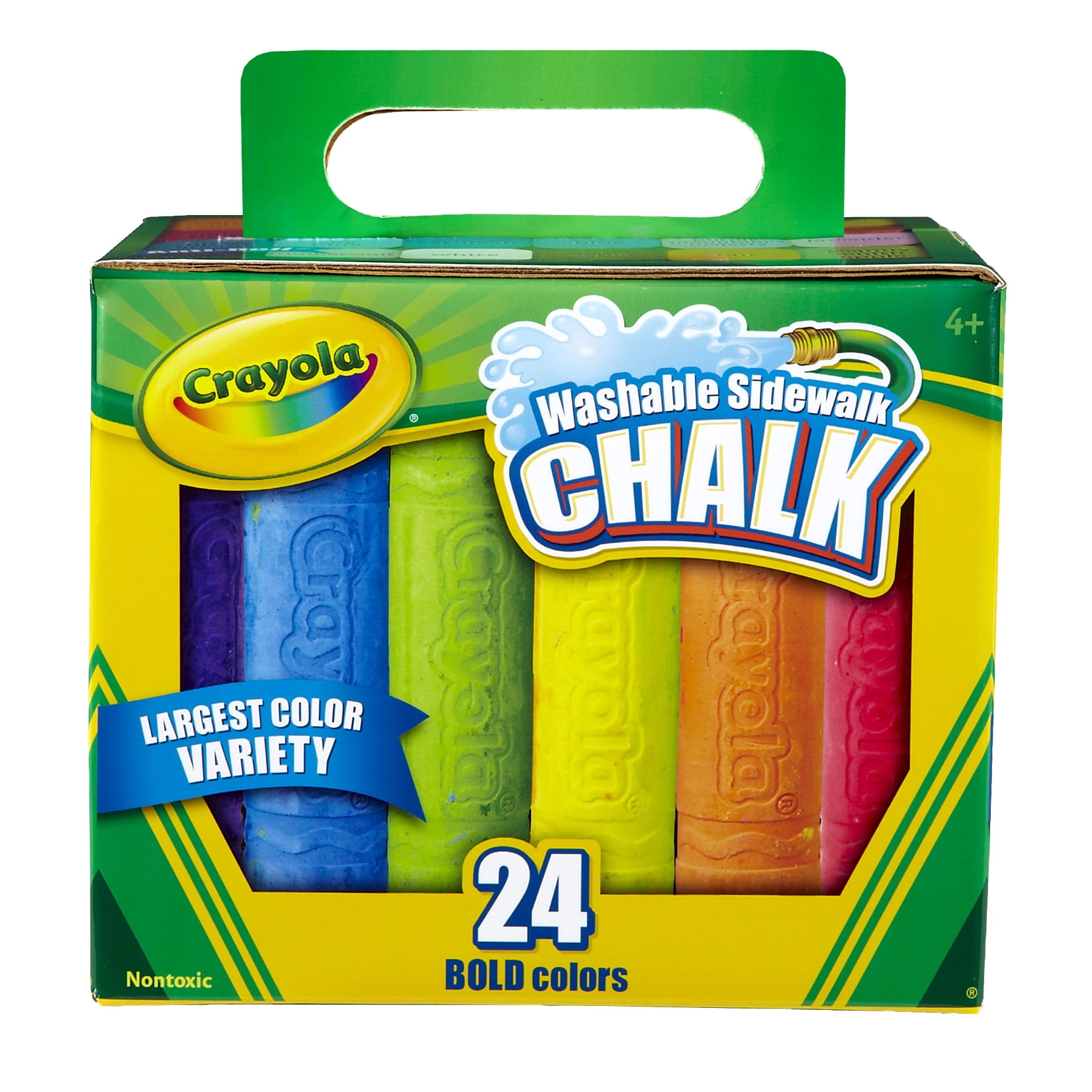 Crayola Washable Sidewalk Chalk, 24 Per Box, 4 Boxes