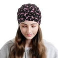thumbnail image 2 of Naloa Breast Cancer Awareness (2) Soft Beanie Hat, Knit Beanie Daily Beanie in Fine Knit for Women Men Winter Travel, Outdoor, 2 of 7