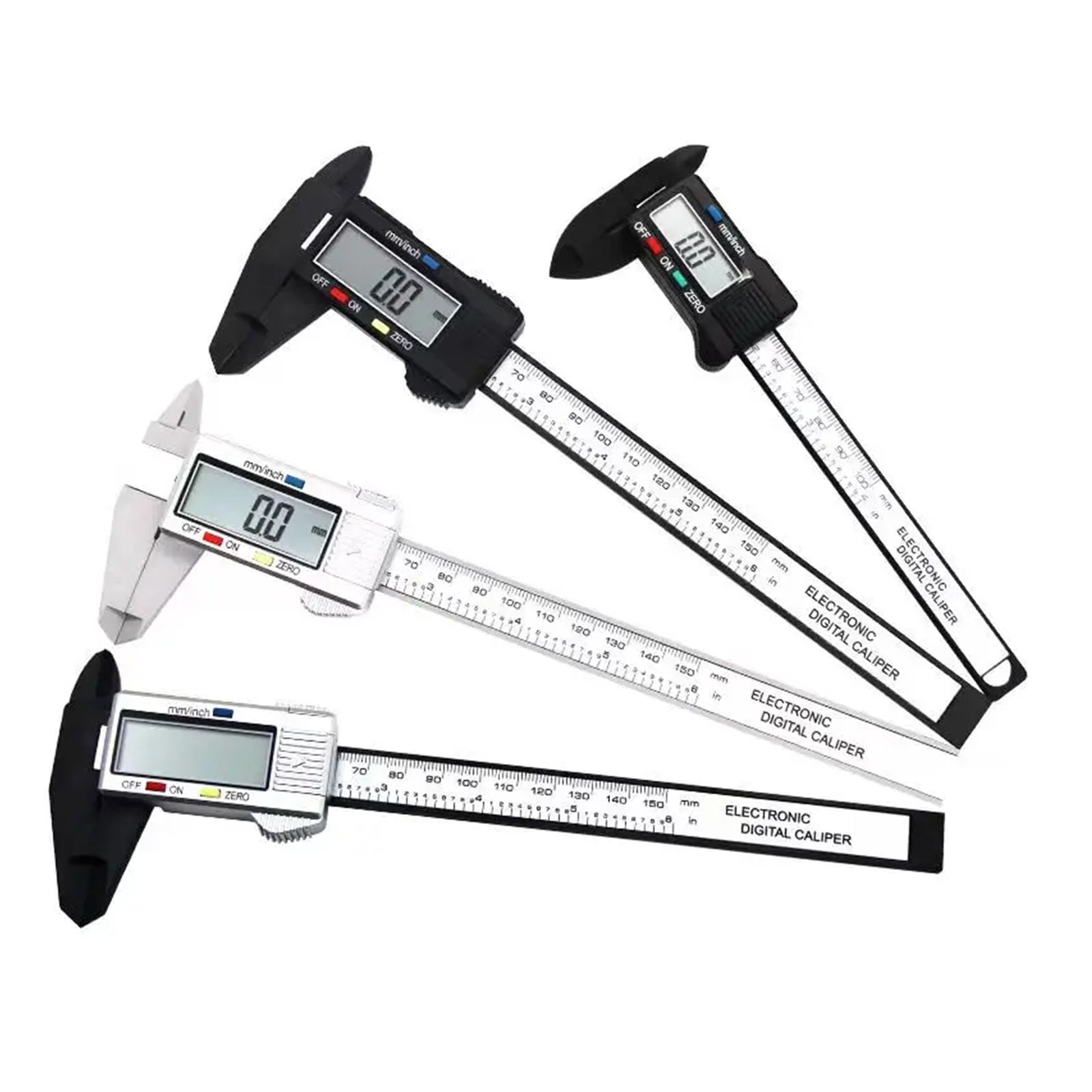 150mm 100mm Electronic Digital Caliper Carbon Fiber Dial Vernier Caliper Gauge Micrometer Measuring Tool Digital Ruler ,Easy to Use