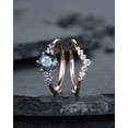 thumbnail image 4 of Round Shape Alexandrite Engagement Ring Set, Unique Rose Gold Promise Ring, June Birthstone Bridal Set Anniversary Ring Gift Women, 4 of 5