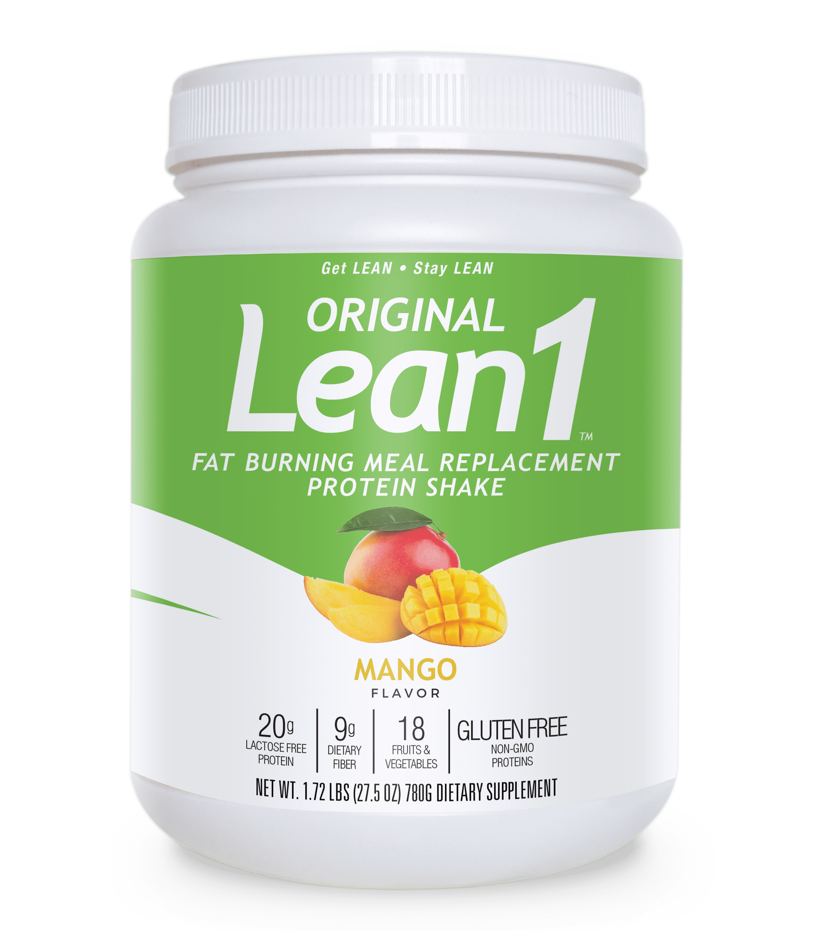 Lean1 Fat Burning Meal Replacement Protein Shake, Mango flavor, 15