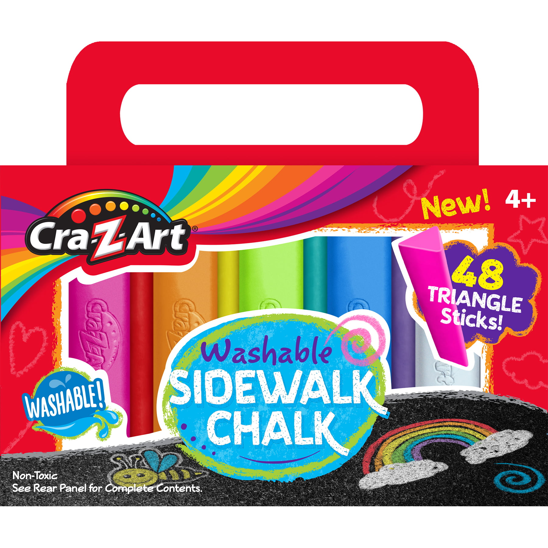 48 Assorted Bright Colors 48 Sticks/Set Washable Sidewalk Chalk 8 Sets 