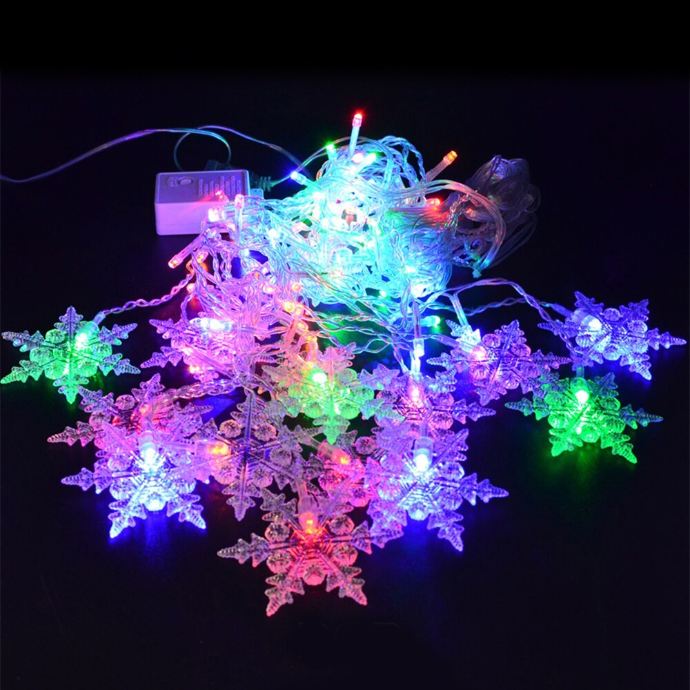LED Window Curtain Snowflake String Fairy Lights Waterproof Christmas Decoration