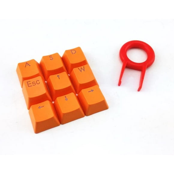 Honbay 9 Touches PBT Orange Rétro-Éclairées Touches Translucides pour Clavier Mécanique avec Tire-Clé Rouge