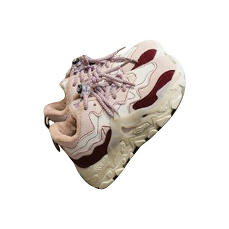 

Woobling Children Sneakers Sport Running Shoe Breathable Athletic Shoes Gym Trainers Fashion Comfort Lightweight Pink with Cotton 3Y
